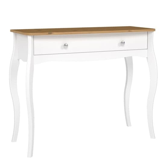 Pure White with 1 Drawer Wooden Dressing Table